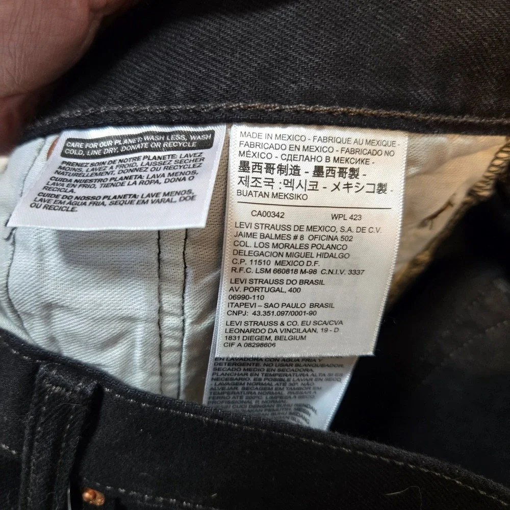 Levi's 501 Original Fit Black cotton denim jeans Men's 34x30 button fly NEW